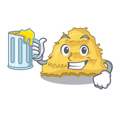 Suyu saman balya maskot karikatür vektör çizim ile