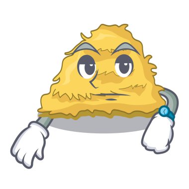 Bekleyen saman balya maskot karikatür vektör çizim