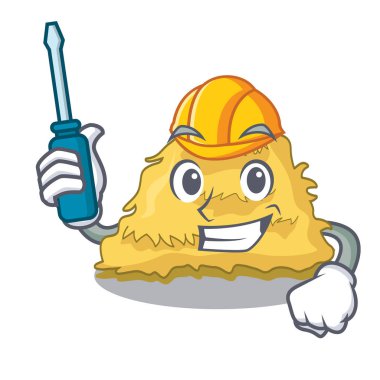 Otomotiv saman balya maskot karikatür vektör çizim