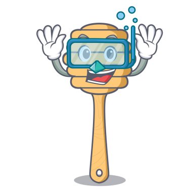 Dalış tatlım kaşık karakter karikatür vektör çizim