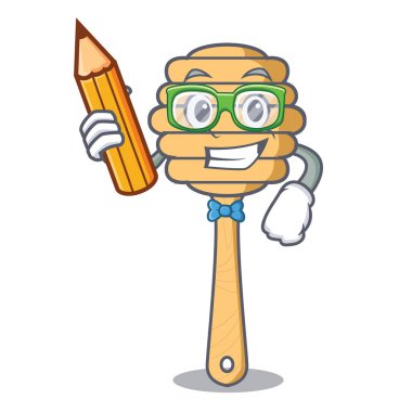 Öğrenci tatlım kaşık karakter karikatür vektör çizim