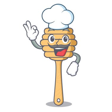 Şef tatlım kaşık karakter karikatür vektör çizim