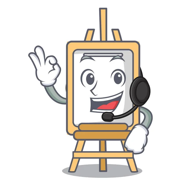 Con Auriculares Caballete Mascota Dibujos Animados Estilo Vector Ilustración — Vector de stock