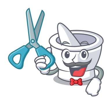 Harç karakter karikatür tarzı vektör çizim berber