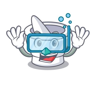 Dalış harç karakter karikatür tarzı vektör çizim