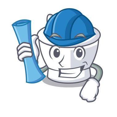 Mimar harç karakter karikatür tarzı vektör çizim