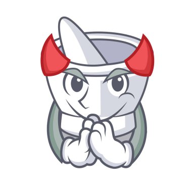 Şeytan harç maskot karikatür tarzı vektör çizim