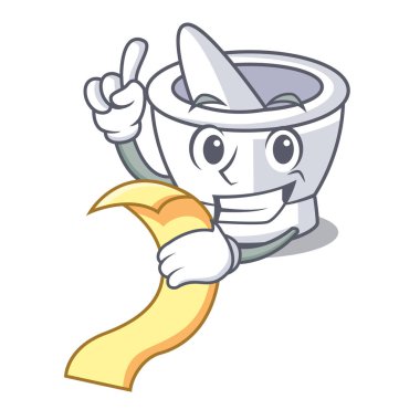 Menü harç maskot karikatür tarzı vektör çizim ile