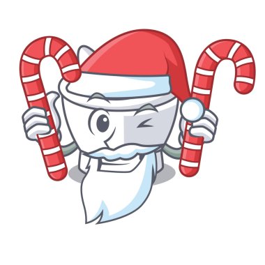 Santa şeker harç maskot karikatür tarzı vektör çizim ile