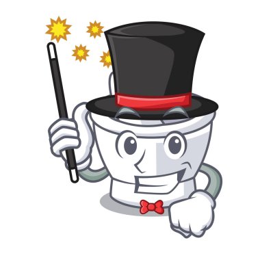 Sihirbaz harç maskot karikatür tarzı vektör çizim