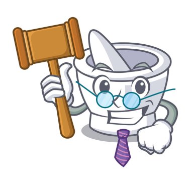 Yargıç harç maskot karikatür tarzı vektör çizim