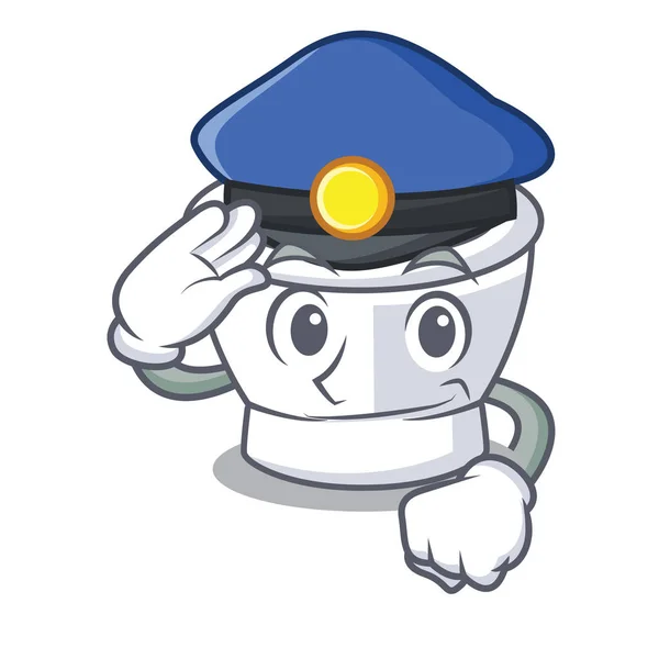 Polícia Argamassa Personagem Desenho Animado Estilo Vetor Ilustração —  Vetores de Stock