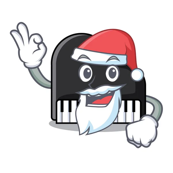 Santa mascota del piano estilo de dibujos animados — Vector de stock