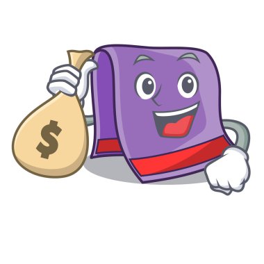 Para çantası havlu karakter karikatür tarzı ile