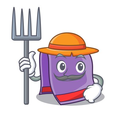 Çiftçi havlu karakter karikatür tarzı