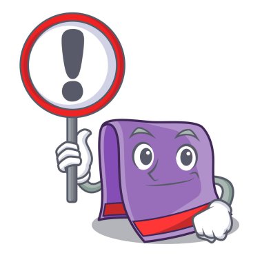 İşareti havlu karakter karikatür tarzı ile