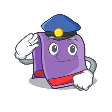 Polis havlu karakter karikatür tarzı