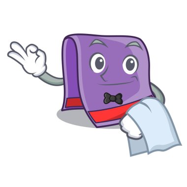 Ahşap raf karakter havluda garson