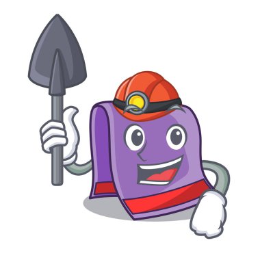 Ahşap raf karakter havluda madenci