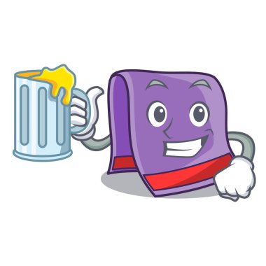 Ahşap raf karakteri ile suyu havlu