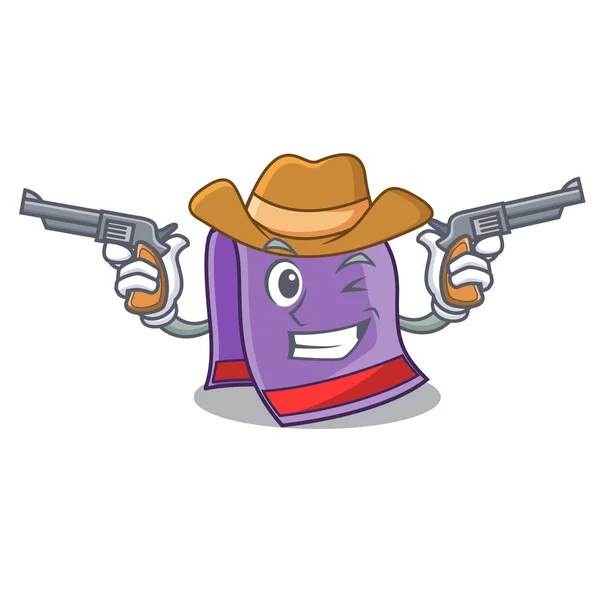 Cowboy Handtuch Charakter Cartoon-Stil — Stockvektor