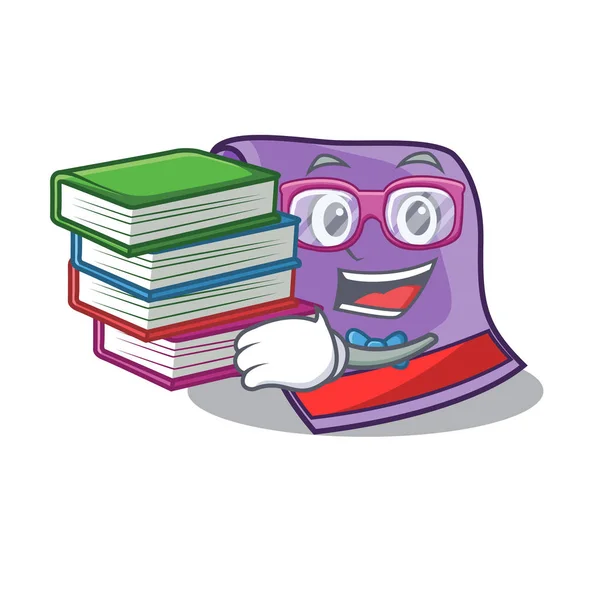 Estudante com toalha de livro para mascote de banho — Vetor de Stock