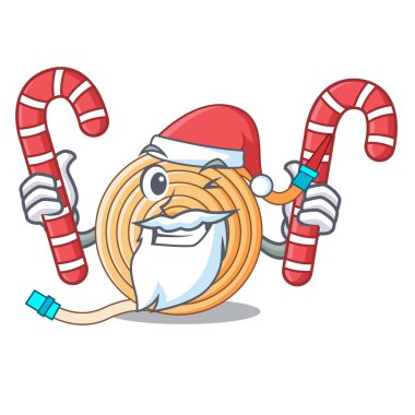 Şeker su hortumu maskotu ile Santa