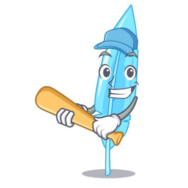 Oyun beysbol tüy karakter karikatür tarzı