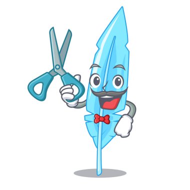 Tüy karakter karikatür tarzı berber