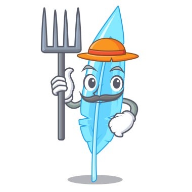 Çiftçi tüy karakter karikatür tarzı