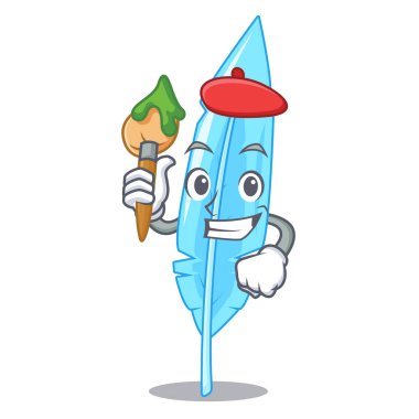 Sanatçı tüy karakter karikatür tarzı