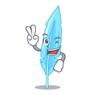 İki parmak karikatür tüy yazmak için