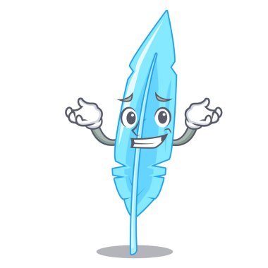 Sırıtan karikatür tüy yazmak için