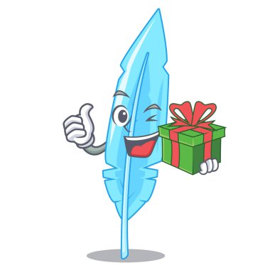 Hediyelik el çekilmiş tüy maskotu ile