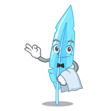 Tüy maskot garson el çekilmiş