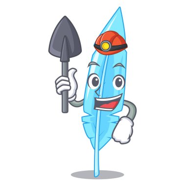 Tüy maskot madenci el çekilmiş