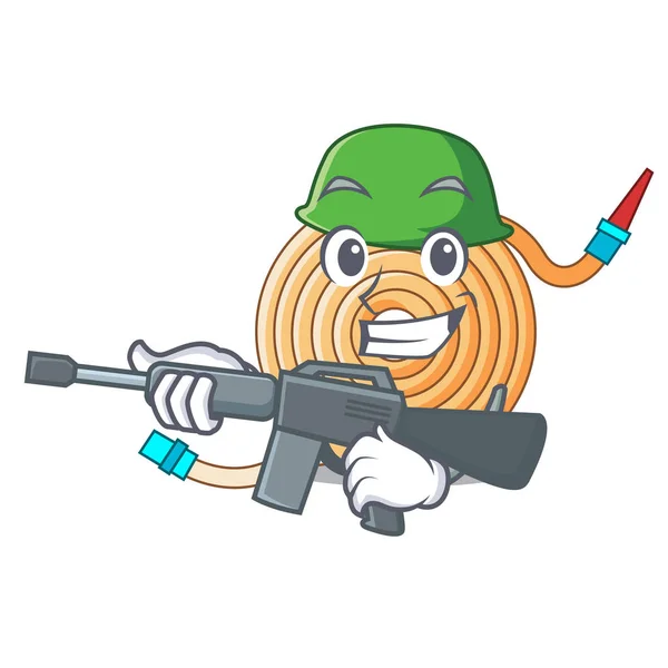 Army water hose character cartoon — Stock Vector