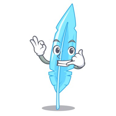 Beni tüy maskot karikatür tarzı ara