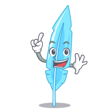 Parmak tüy maskot karikatür tarzı