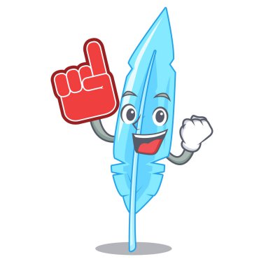 Köpük parmak tüy maskot karikatür tarzı