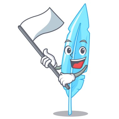 Bayrak tüy maskot karikatür tarzı ile