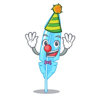 Palyaço tüy maskot karikatür tarzı vektör çizim