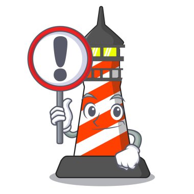 İşaret feneri karakter karikatür tarzı ile