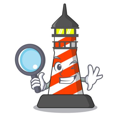 Dedektif çizgi film gerçekçi kırmızı fener Binası