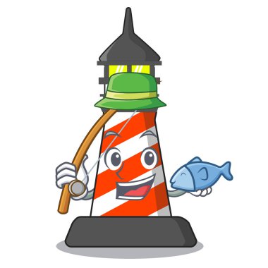 Plaj maskot balıkçılık deniz feneri