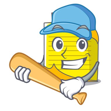 İskambil beyzbol Not kağıt karakter karikatür vektör çizim