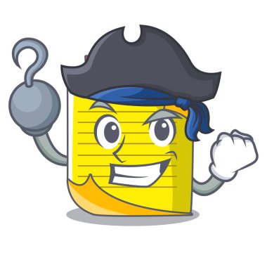 Korsan Not kağıt karakter karikatür vektör çizim