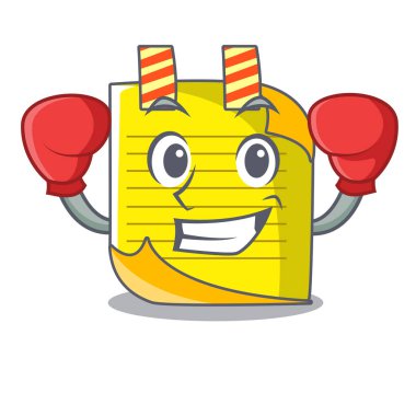 Boks Not kağıt karakter karikatür vektör çizim