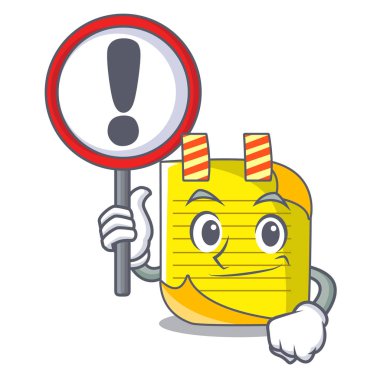 İşareti Not kağıt karakter karikatür vektör çizim ile