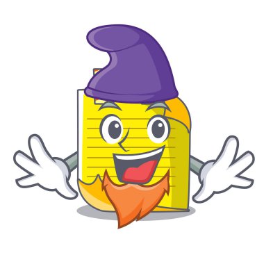 Elf Not kağıt karakter karikatür vektör çizim